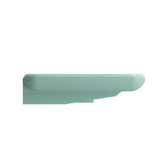 Fenice Wall-Mounted Sink Fireclay 35.5 in. 1-Hole in Matte Mint Green