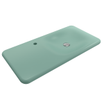 Fenice Wall-Mounted Sink Fireclay 35.5 in. 1-Hole in Matte Mint Green