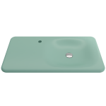 Fenice Wall-Mounted Sink Fireclay 35.5 in. 1-Hole in Matte Mint Green