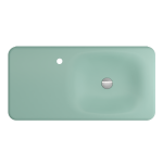 Fenice Wall-Mounted Sink Fireclay 35.5 in. 1-Hole in Matte Mint Green
