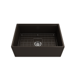 Contempo Step-Rim Apron Front Fireclay 27 in. in Matte Brown