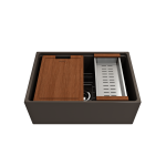 Contempo Step-Rim Apron Front Fireclay 27 in. in Matte Brown
