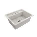 Baveno Uno Dual-Mount with Integrated Workstation Fireclay 27 in. in Biscuit
