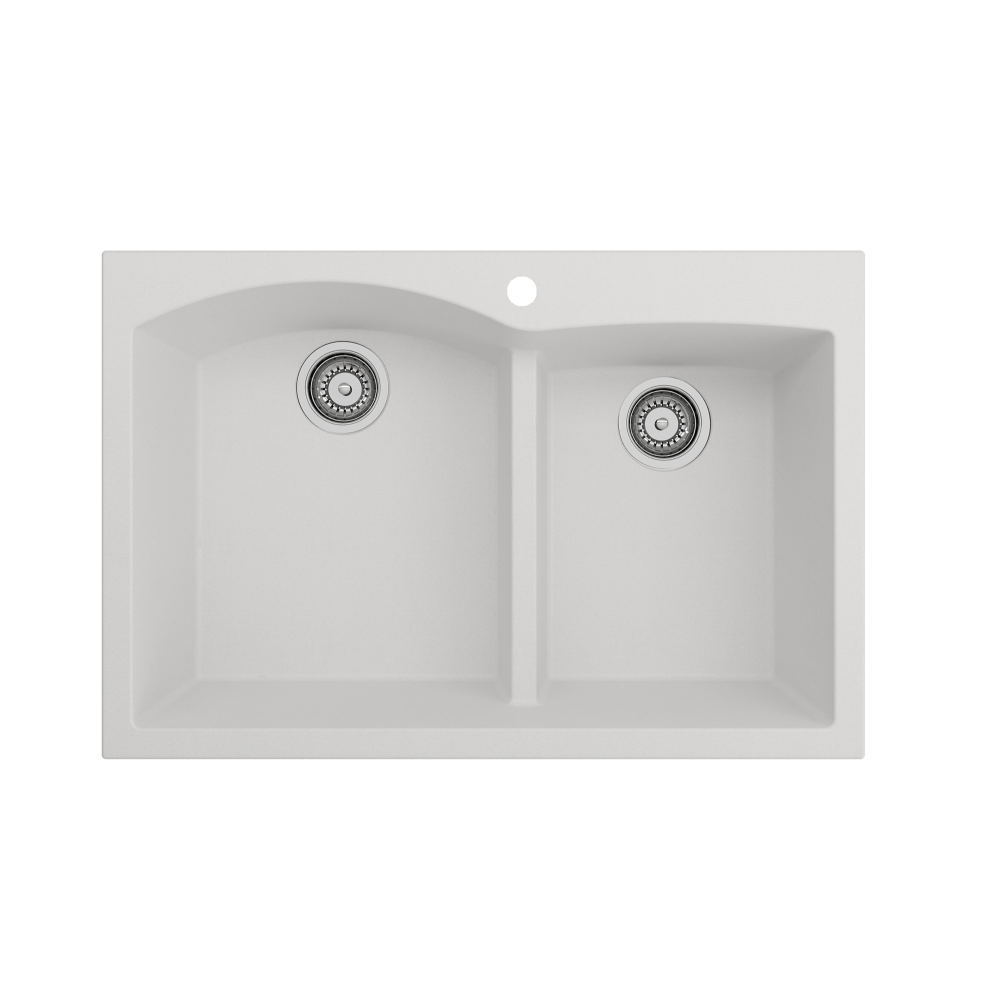 Campino Duo Dual Mount Granite Composite 33 in. in Milk White