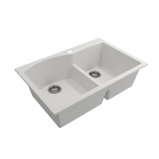 Campino Duo Dual Mount Granite Composite 33 in. in Milk White