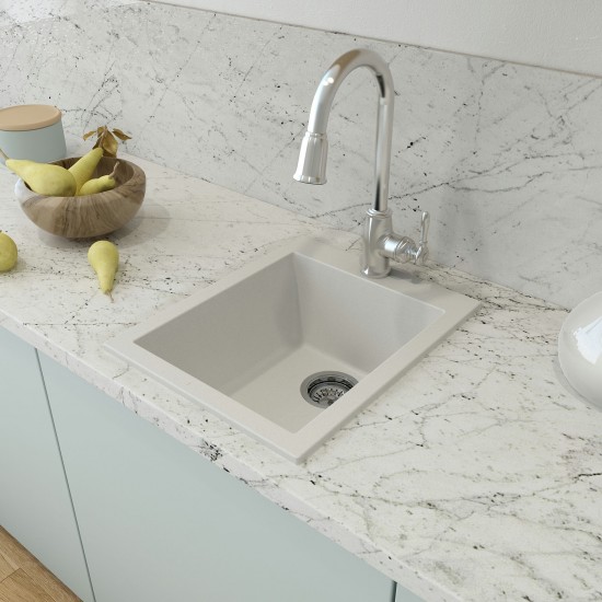 Campino Uno Dual Mount Granite Composite 16 in. in Milk White