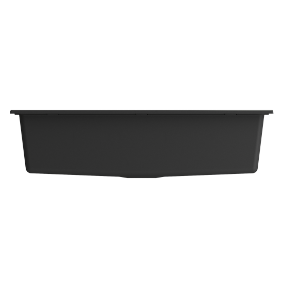 Baveno Lux Dual-Mount 34 in. Single Bowl Kitchen Sink in Matte Black with Covers