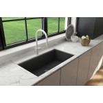 Baveno Lux Dual-Mount 34 in. Single Bowl Kitchen Sink in Matte Black with Covers