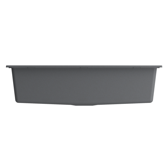 Baveno Lux Dual-Mount 34in. Single Bowl Kitchen Sinkin Concrete Gray with Covers