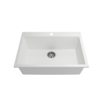 Campino Uno Dual-Mount 27 in. Single Bowl Kitchen Sink in Milk White