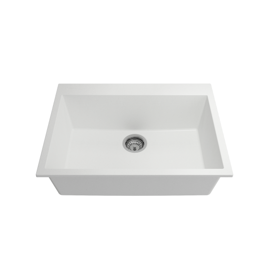 Campino Uno Dual-Mount 27 in. Single Bowl Kitchen Sink in Milk White