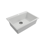 Campino Uno Dual-Mount 27 in. Single Bowl Kitchen Sink in Milk White