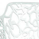LeisureMod Devon Mid-Century Modern 3-Piece Outdoor Patio Dining Set, White