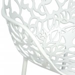 LeisureMod Devon Mid-Century Modern 3-Piece Outdoor Patio Dining Set, White