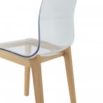 Leisuremod Marsden Modern Dining Side Chair Set of 2, Natural Wood