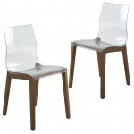 Leisuremod Marsden Modern Dining Side Chair Set of 2, Walnut