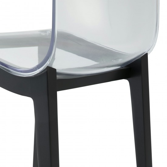 Leisuremod Marsden Modern Dining Side Chair With Beech Wood Legs Set of 2, Black