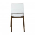 Leisuremod Marsden Modern Dining Side Chair With Beech Wood Legs Set of 4,Walnut