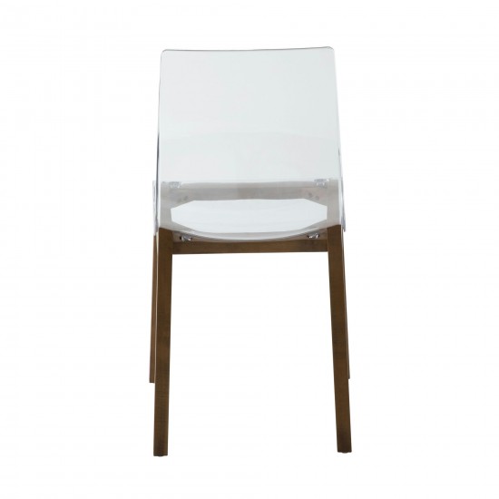 Leisuremod Marsden Modern Dining Side Chair With Beech Wood Legs Set of 4,Walnut