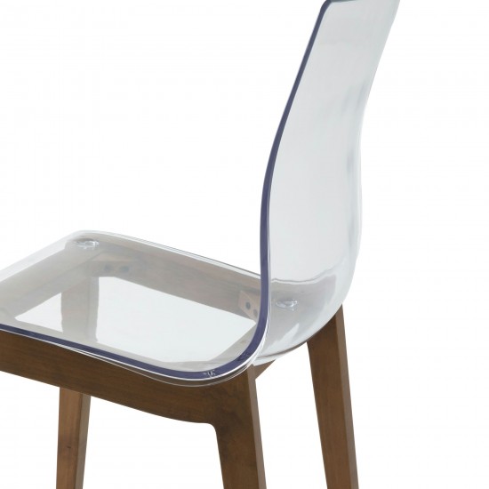 Leisuremod Marsden Modern Dining Side Chair With Beech Wood Legs Set of 4,Walnut