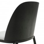 LeisureMod Tule Mid-Century Modern Dining Side Chair, Black/Platinum Blue