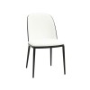 LeisureMod Tule Mid-Century Modern Dining Side Chair, Black/White