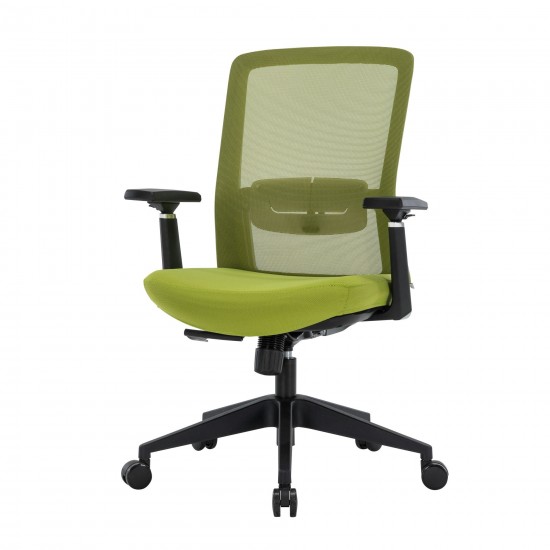 LeisureMod Ingram Office Chair with Seat Cover, Green