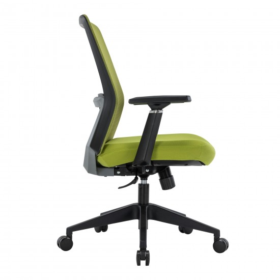 LeisureMod Ingram Office Chair with Seat Cover, Green