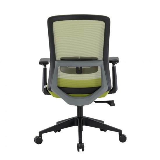 LeisureMod Ingram Office Chair with Seat Cover, Green