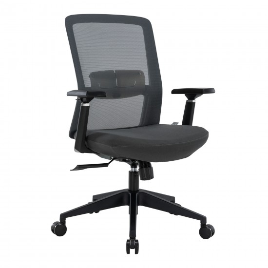 LeisureMod Ingram Office Chair with Seat Cover, Grey