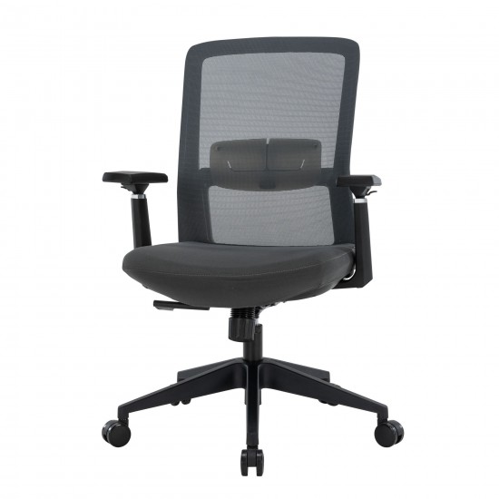 LeisureMod Ingram Office Chair with Seat Cover, Grey