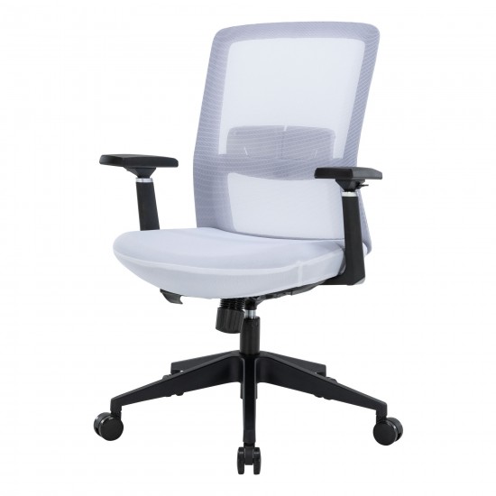 LeisureMod Ingram Office Chair with Seat Cover, White