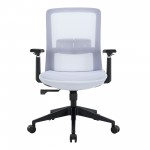 LeisureMod Ingram Office Chair with Seat Cover, White