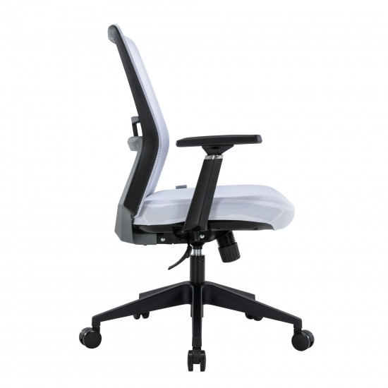 LeisureMod Ingram Office Chair with Seat Cover, White