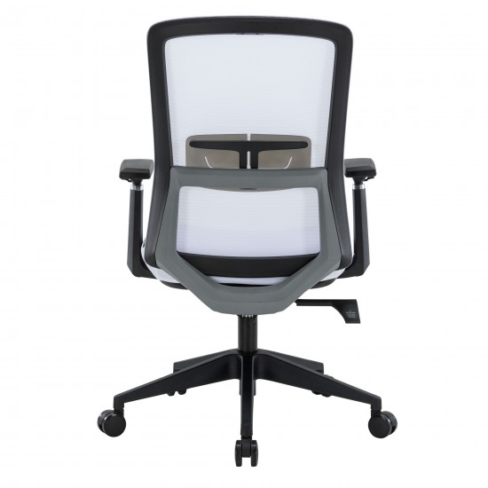 LeisureMod Ingram Office Chair with Seat Cover, White