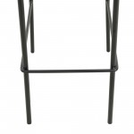 LeisureMod Euston Modern Wicker Bar Stool With Black Steel Frame, Black