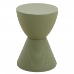 LeisureMod Modern Round Boyd Side Table, Olive Green