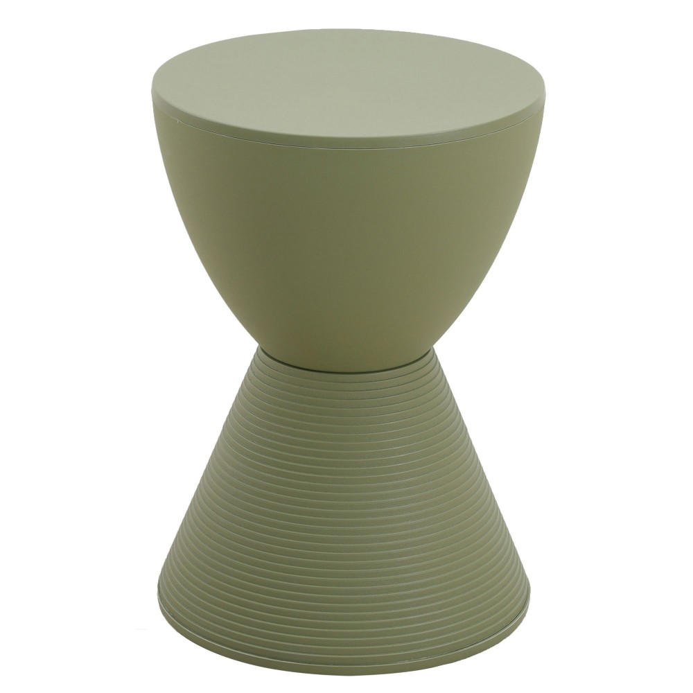 LeisureMod Modern Round Boyd Side Table, Olive Green