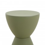 LeisureMod Modern Round Boyd Side Table, Olive Green