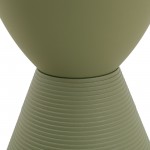 LeisureMod Modern Round Boyd Side Table, Olive Green