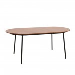 LeisureMod Tule Modern 71" Oval Dining Table with MDF Top, Walnut