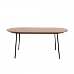 LeisureMod Tule Modern 71" Oval Dining Table with MDF Top, Walnut