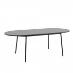 LeisureMod Tule Modern 83" Oval Dining Table with MDF Top, Black