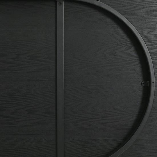 LeisureMod Tule Modern 83" Oval Dining Table with MDF Top, Black