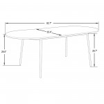 LeisureMod Tule Modern 83" Oval Dining Table with MDF Top, Natural Wood