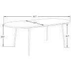 LeisureMod Tule Modern 83" Oval Dining Table with MDF Top, Natural Wood