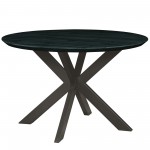Leisuremod Ravenna Mid-Century Modern 5-Piece Metal Dining Set, Blue