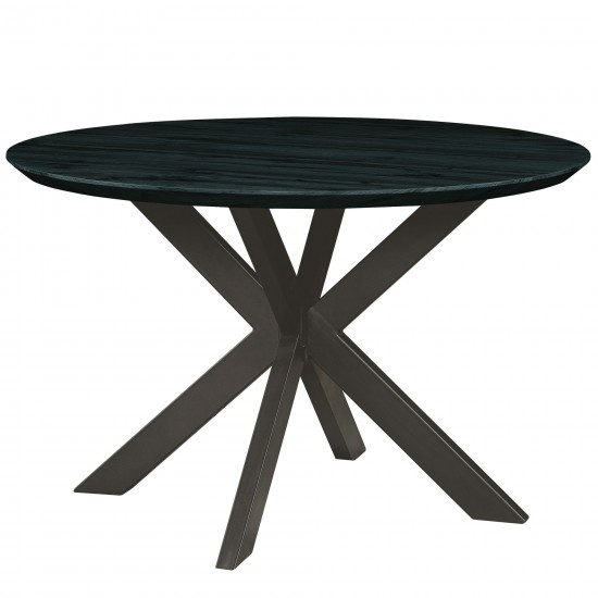 Leisuremod Ravenna Mid-Century Modern 5-Piece Metal Dining Set, Blue
