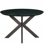 Leisuremod Ravenna Mid-Century Modern 5-Piece Metal Dining Set, Blue