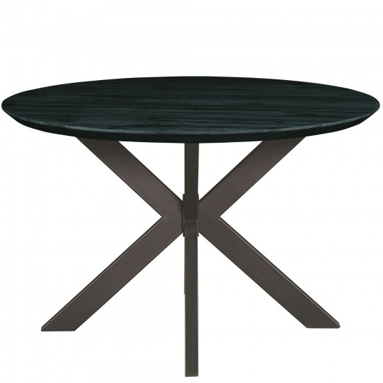 Leisuremod Ravenna Mid-Century Modern 5-Piece Metal Dining Set, Blue